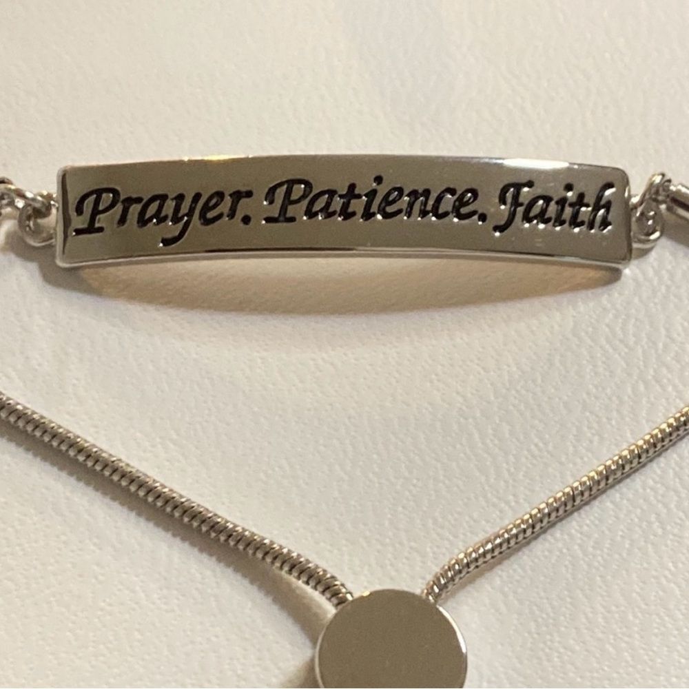 Slider Bracelet – Prayer, Patience, Faith A Zoe's Loft Original